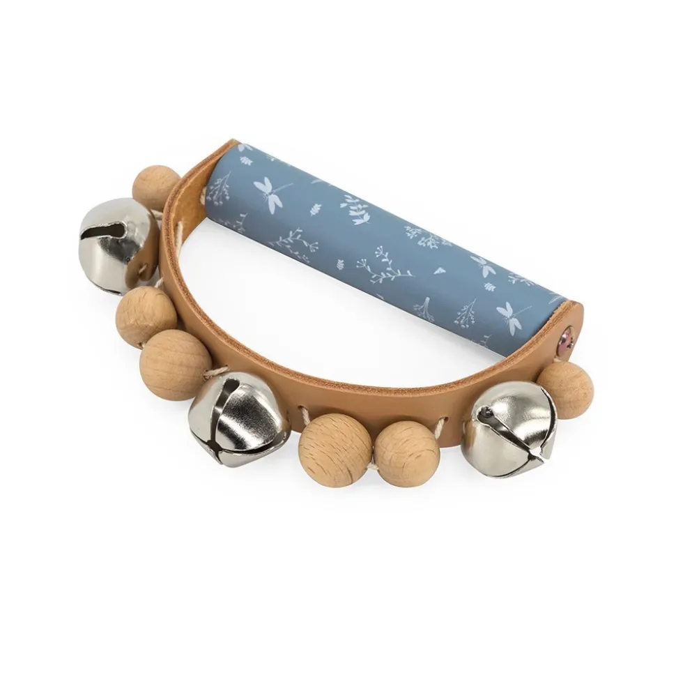Hochet en bois bleu