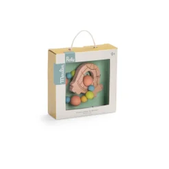 Hochet en bois et silicone trois petits lapins - tortue
