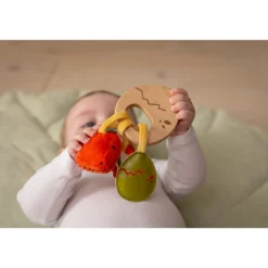 Hochet en bois - les amis dinos