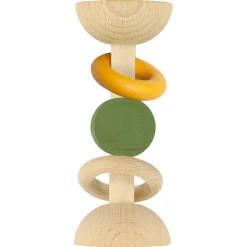 Hochet en silicone et bois - mr. dino