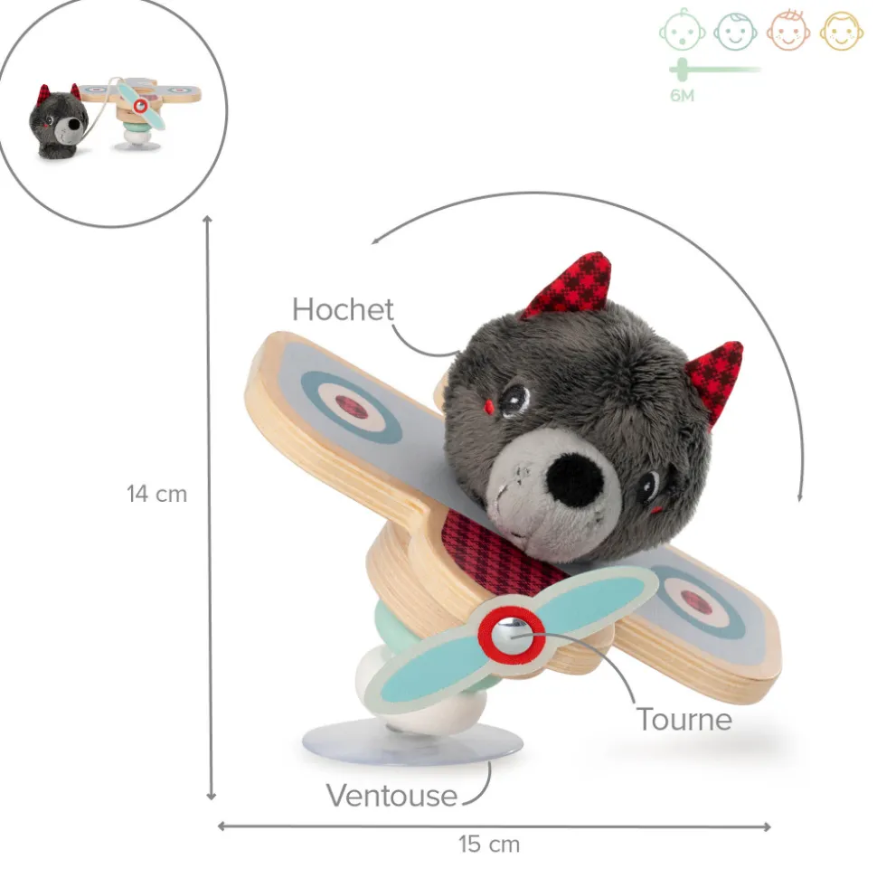Hochet louis en avion swing