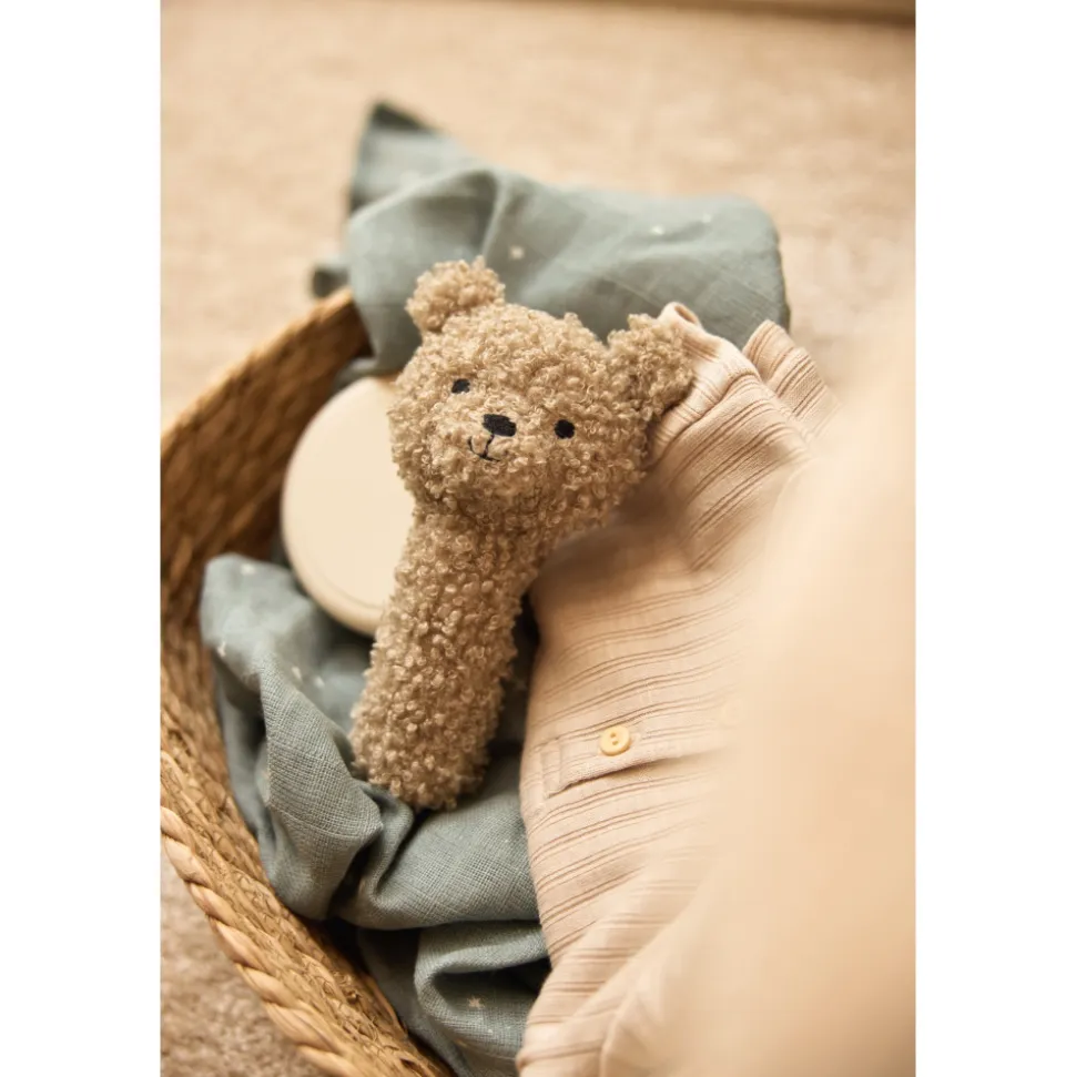 Hochet ours bouclette teddy bear olive