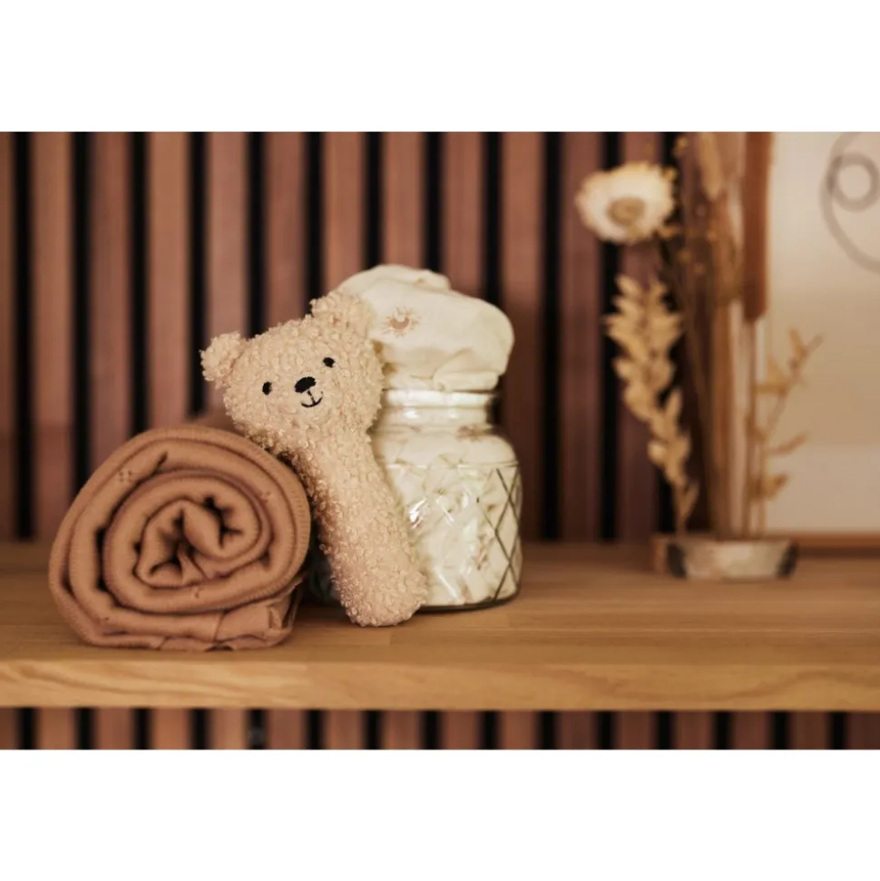 Hochet ours bouclette teddy bear naturel