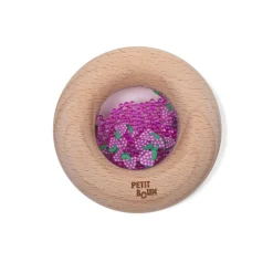 Hochet sensoriel bébé donut en bois raisins