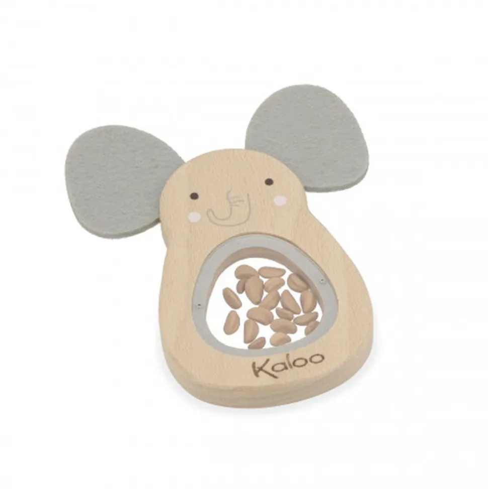 Hochet sonore en bois elephant