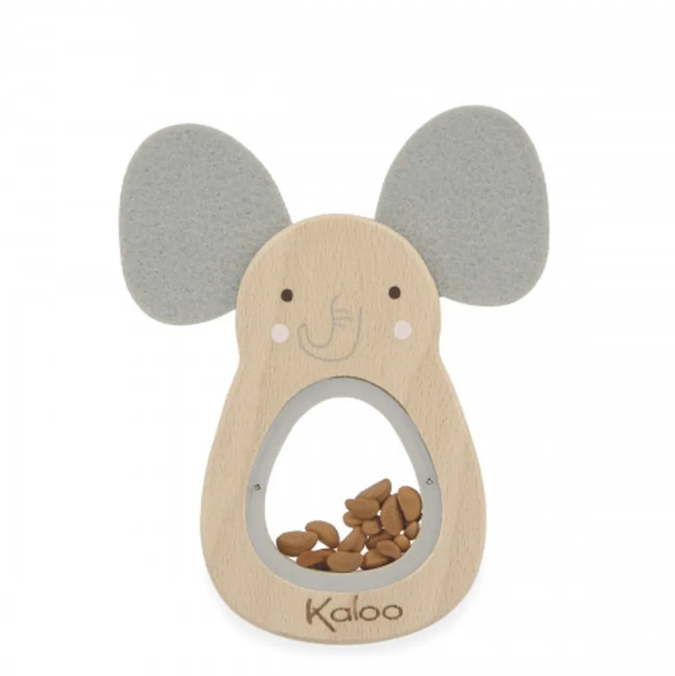 Hochet sonore en bois elephant