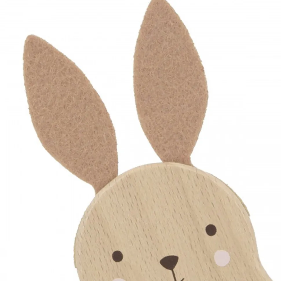 Hochet sonore en bois lapin