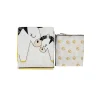 Housse de couette + taie d'oreiller pluche et pompon