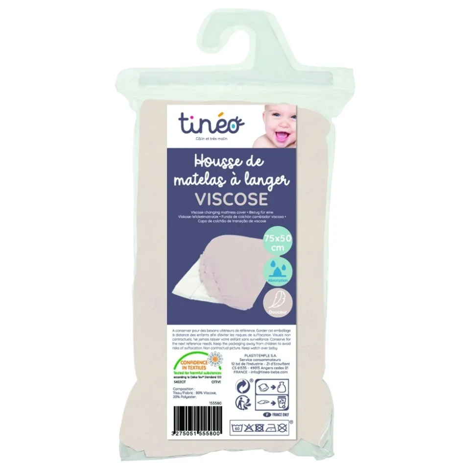 Housse de matelas à langer en viscose de bambou