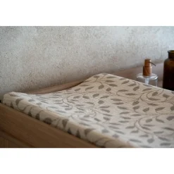 Housse de matelas à langer natural - leaf