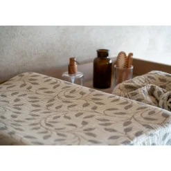 Housse de matelas à langer natural - leaf