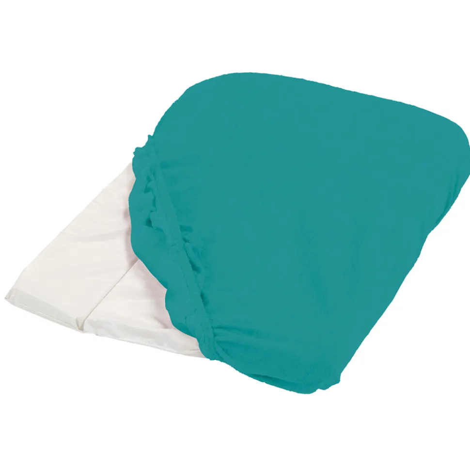 Housse de matelas à langer éponge 50 x 75 cm bleu canard