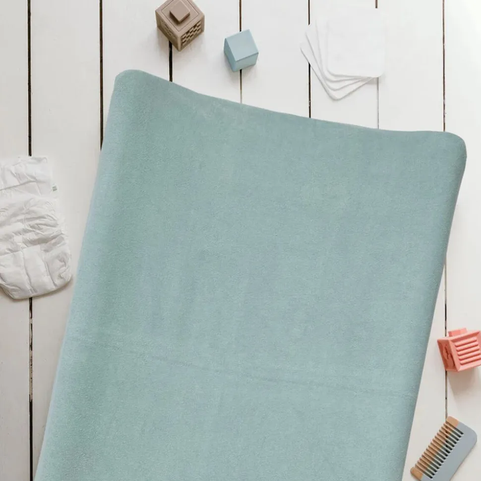 Housse matelas à langer bleu / vert 50x70 cm éponge