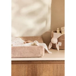 Housse matelas à langer 50 x 70 cm cloudy rib milky coffee