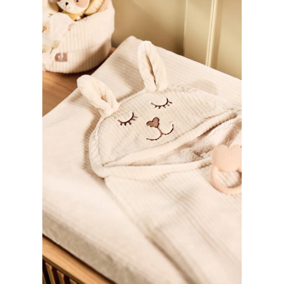 Housse matelas à langer 50 x 70 cm cloudy rib oatmeal