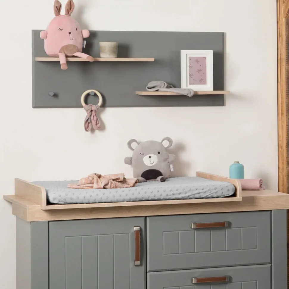 Housse matelas à langer 75 x 85 cm gris argenté