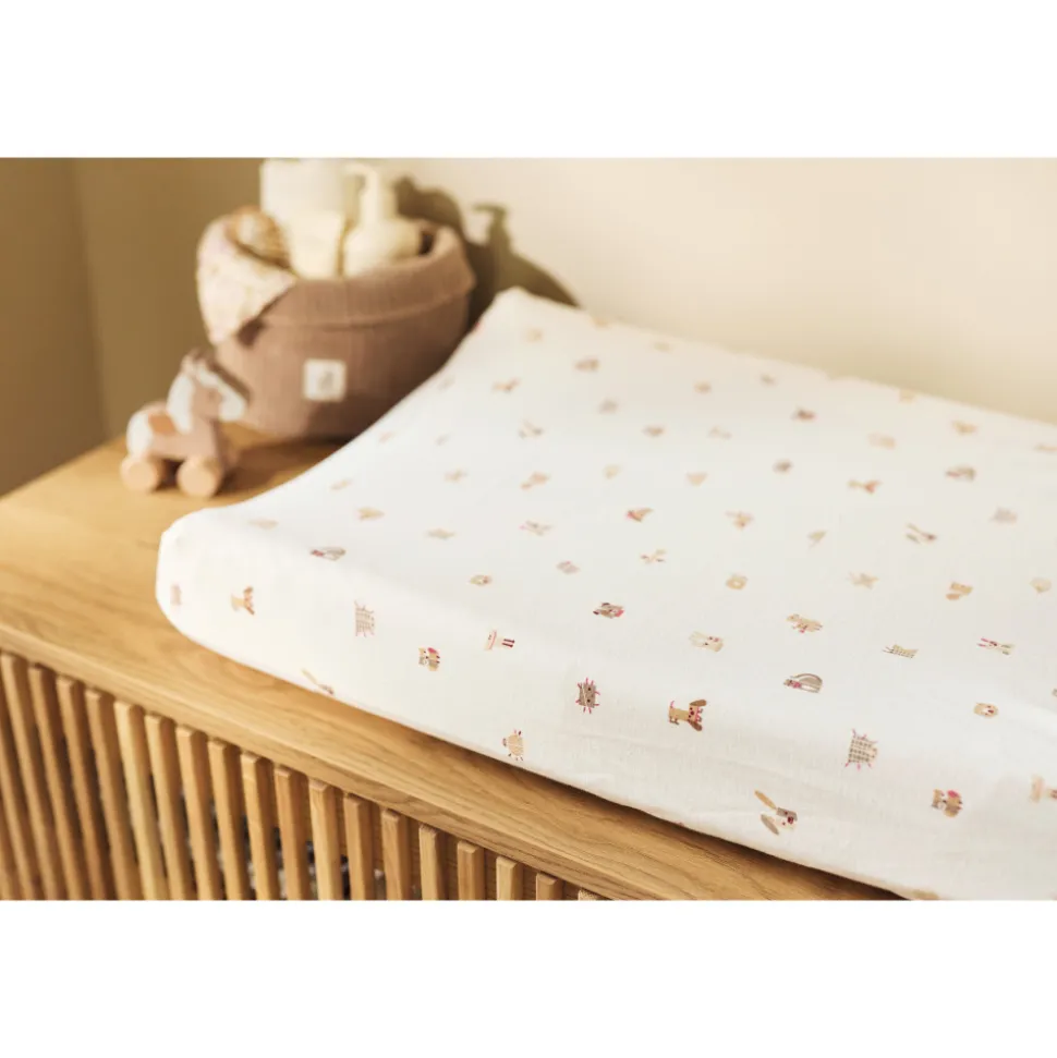 Housse matelas à langer 50 x 70 cm jersey animal friends