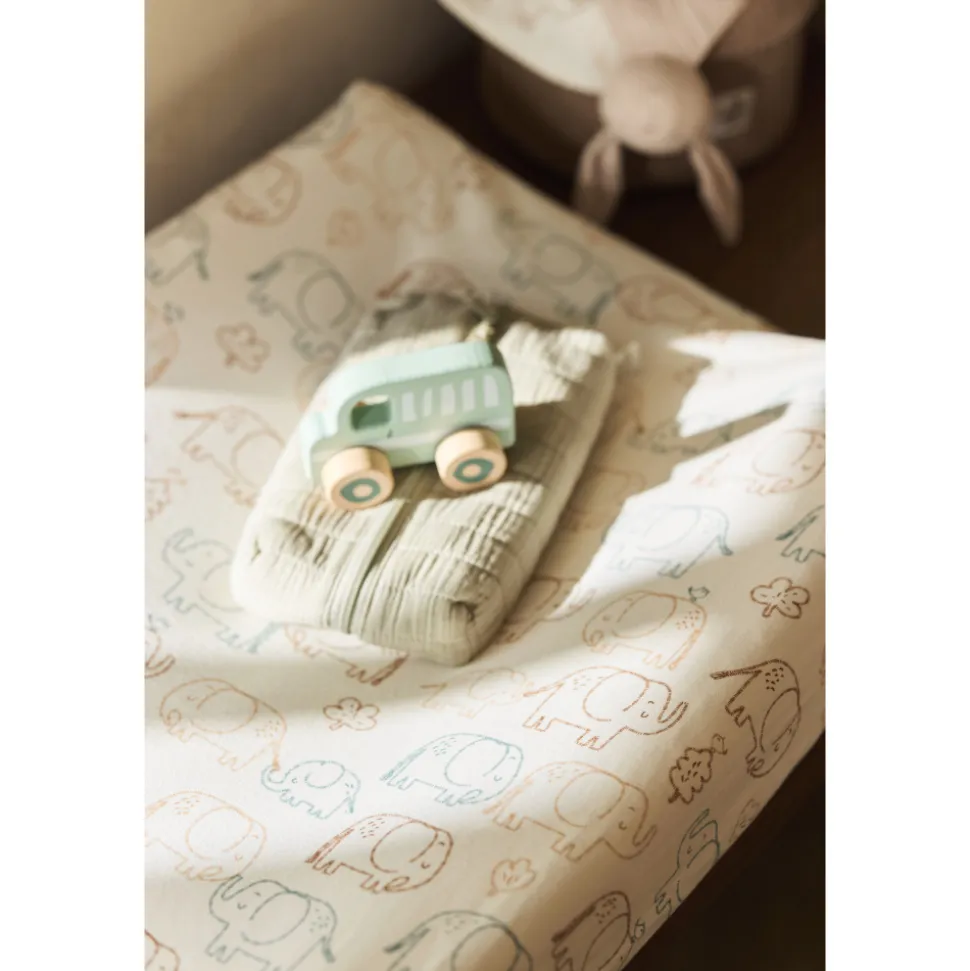 Housse matelas à langer 50 x 70 cm jersey elephant tales