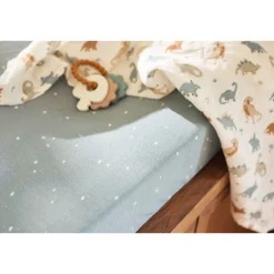 Housse matelas à langer 50 x 70 cm jersey twinkling sea green