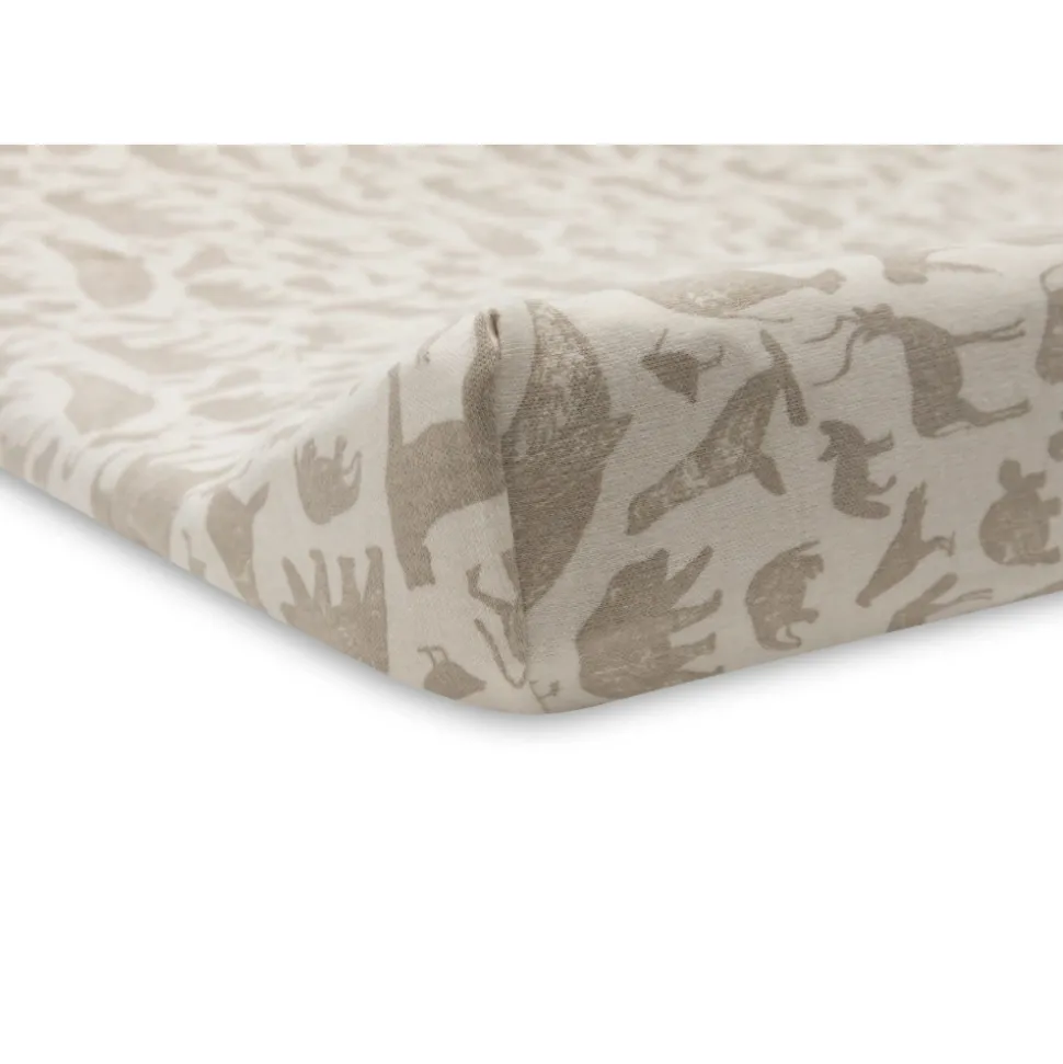 Housse matelas à langer 50 x 70 cm jersey animals nougat