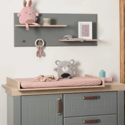 Housse matelas à langer 75 x 85 cm rose/mauve