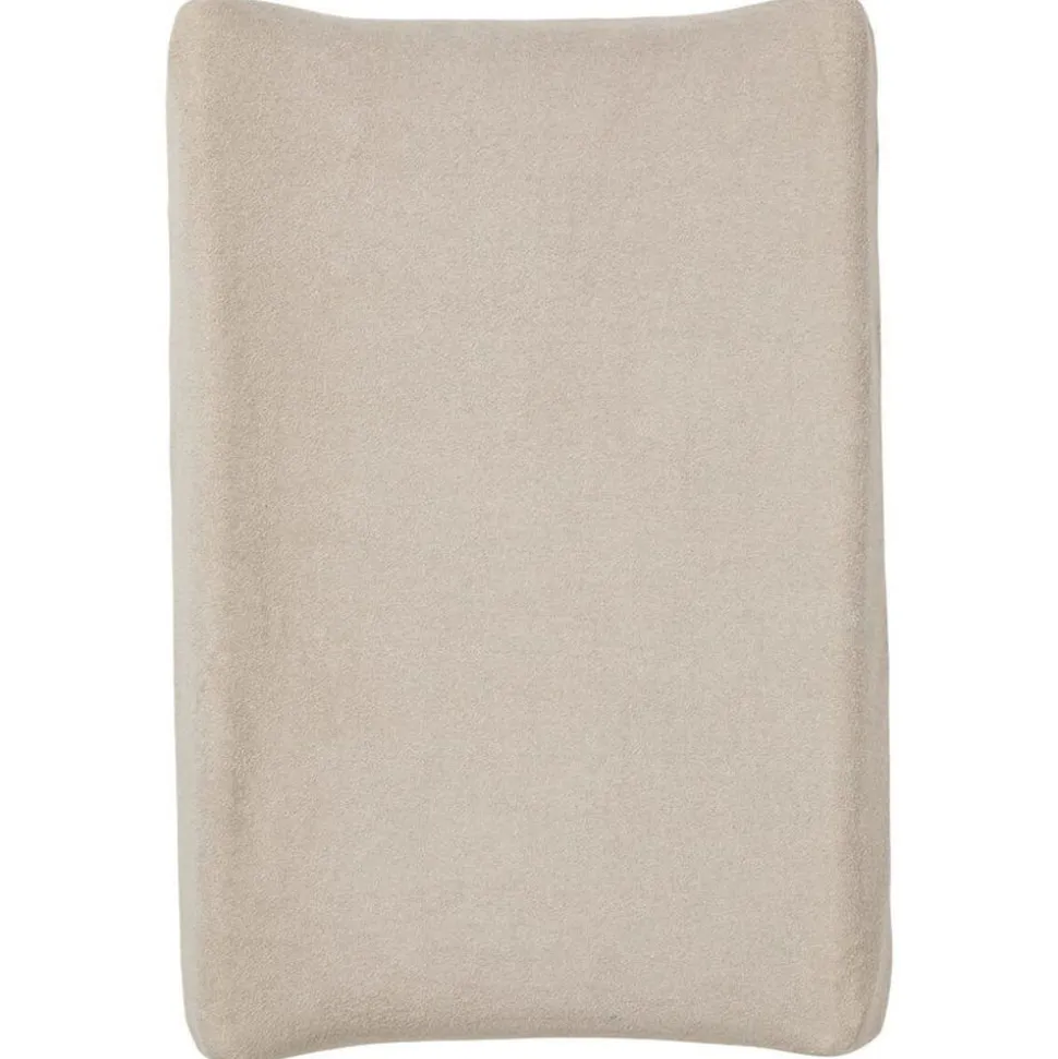 Housse matelas à langer 50 x 70 cm taupe en gaze de coton