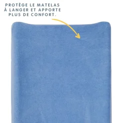 Housse pour matelas à langer bleu