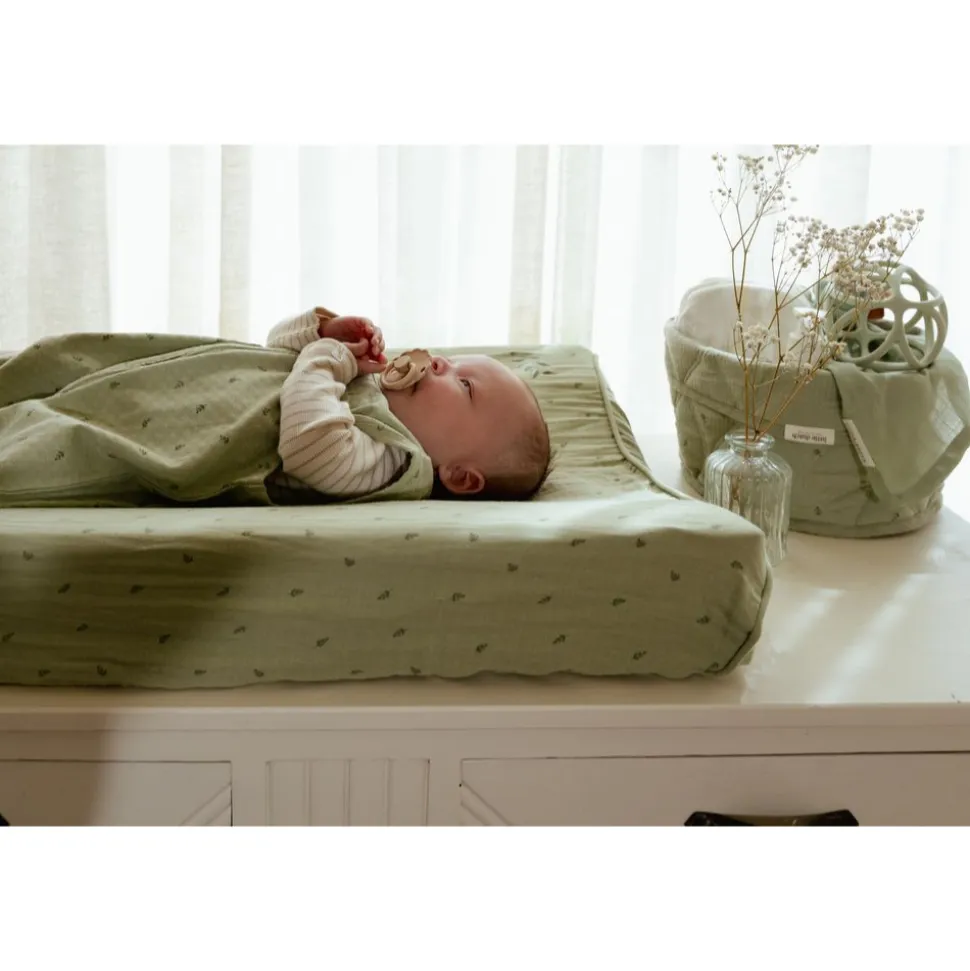 Housse pour matelas à langer - pure sage - 50 x 70 cm