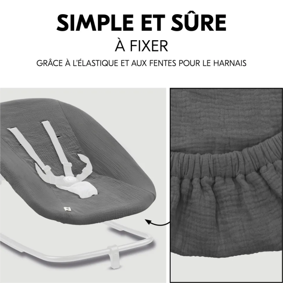 Housse pour transat bébé dark grey