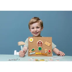 Jeu de clous bébé en bois - ferme multi