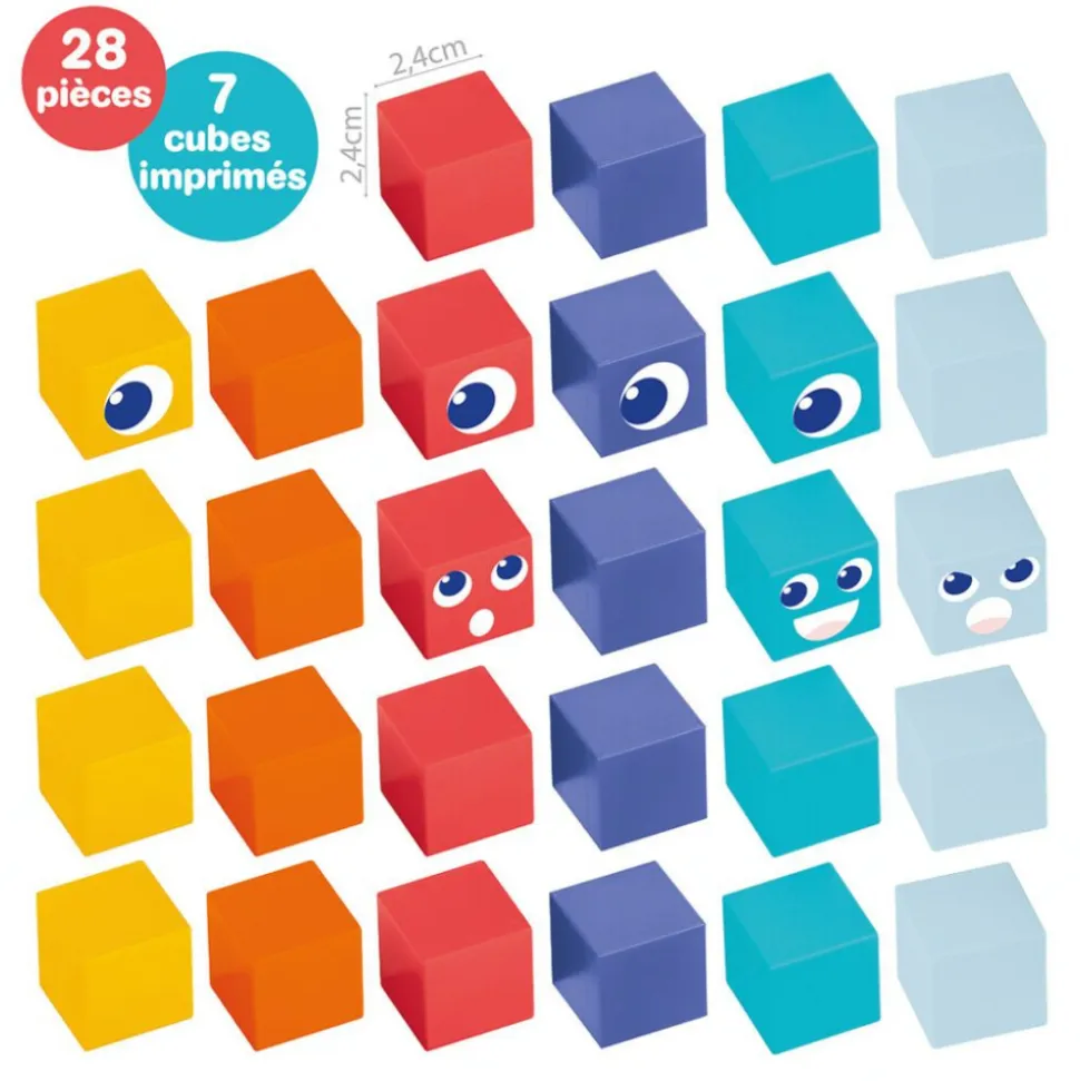 Jeu de construction cubes magnétiques 28 pièces