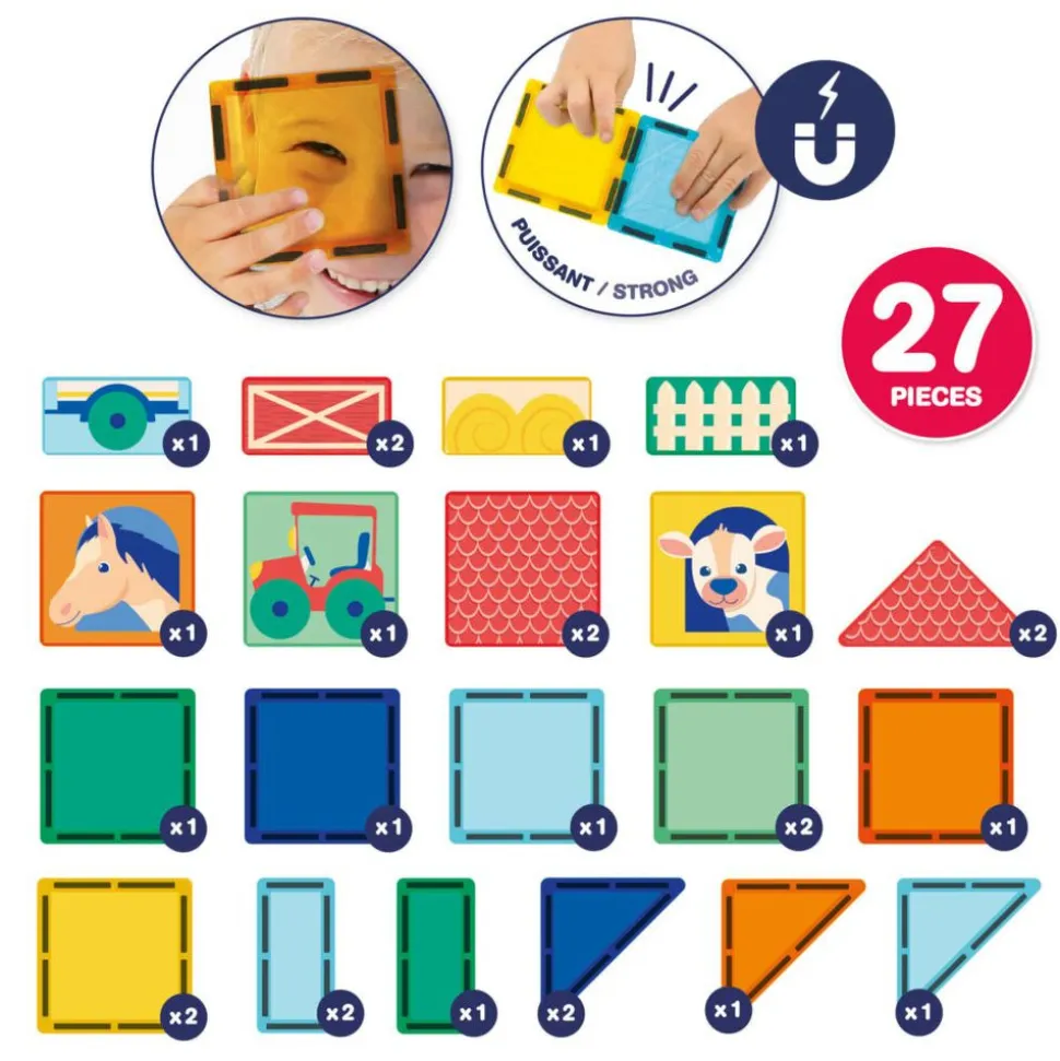 Jeu de construction panneau magnétique avec 27 pièces