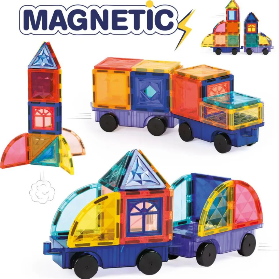 Jeu de construction véhicules magnétiques 63 pièces