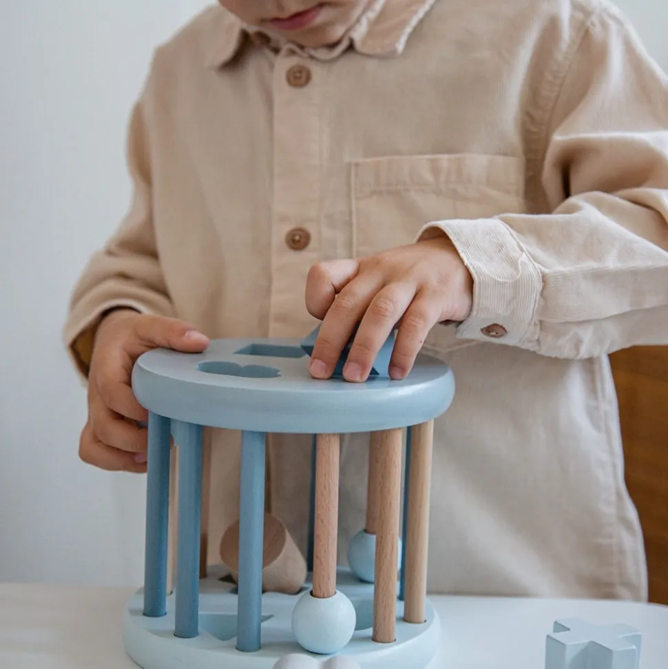 Jeu de formes en bois - bleu