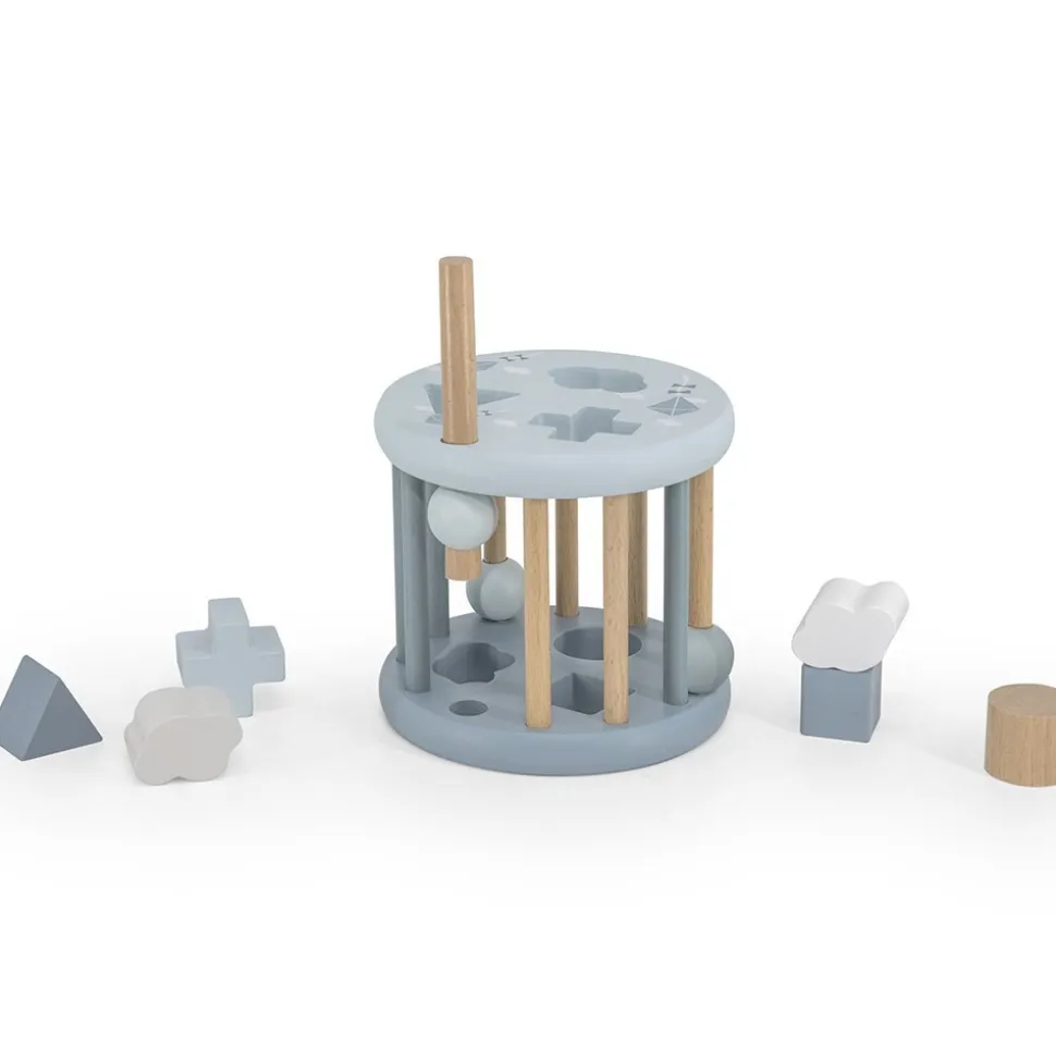Jeu de formes en bois - bleu
