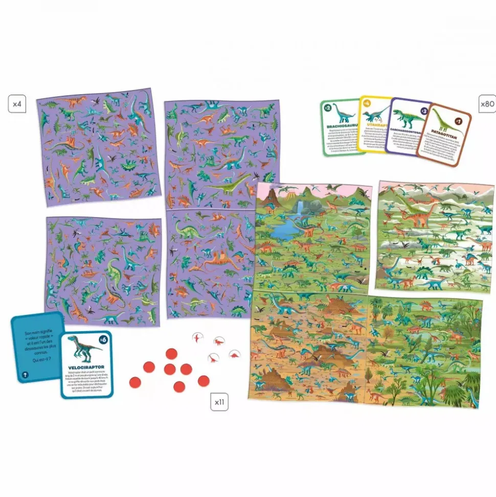 Jeu d'observation cherche et trouve les dinosaures