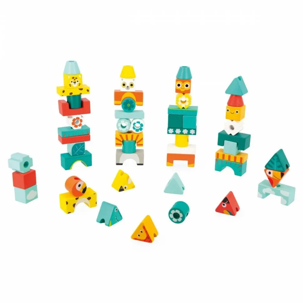 Jeu d'éveil à empiler totem tropik
