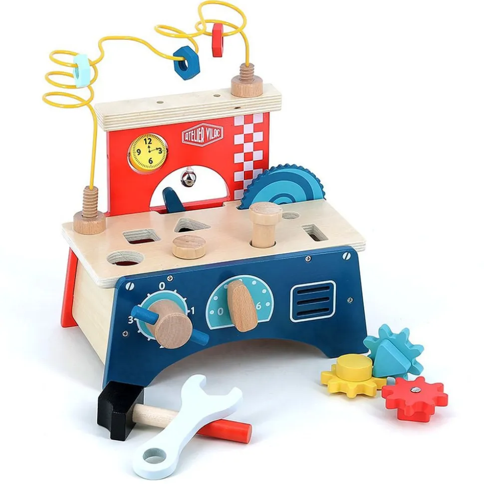 Jeu d'éveil multi-activités en bois etabli
