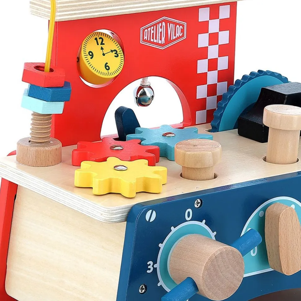 Jeu d'éveil multi-activités en bois etabli