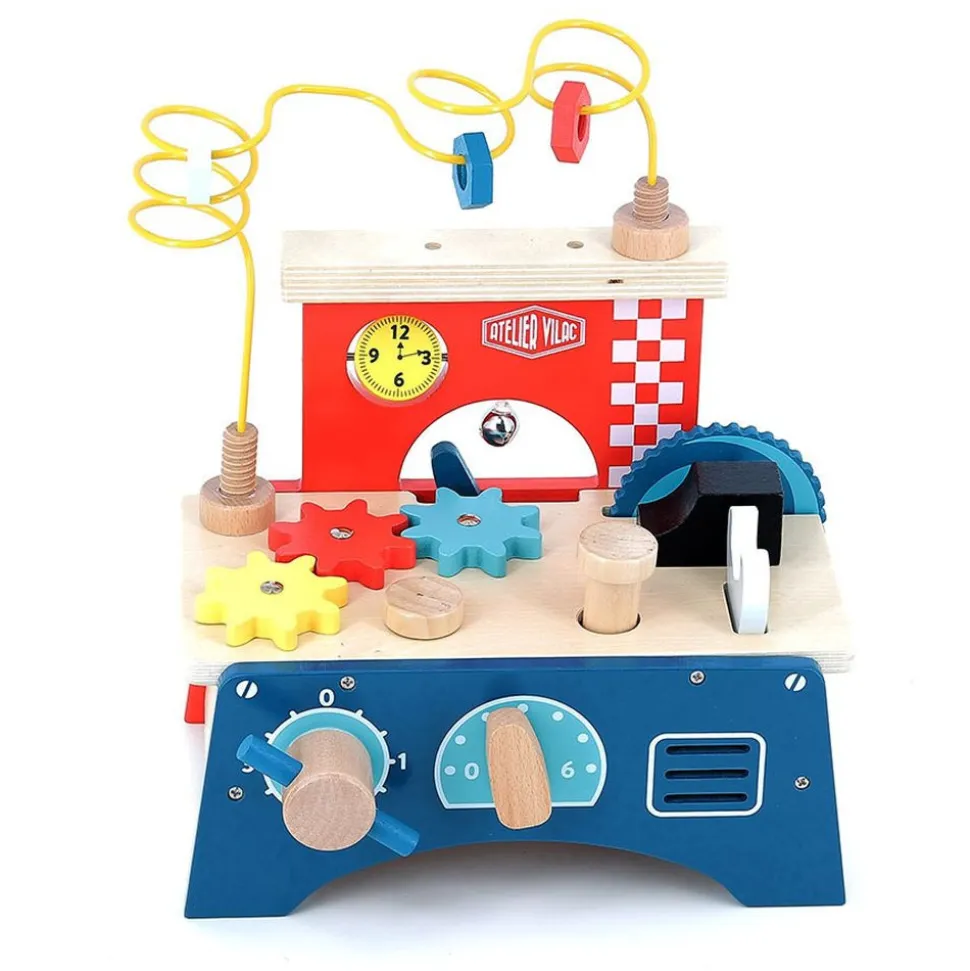 Jeu d'éveil multi-activités en bois etabli