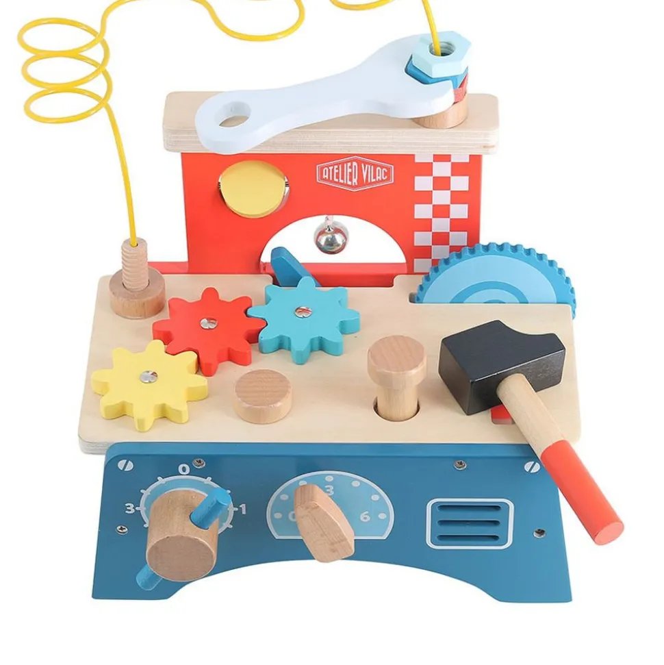 Jeu d'éveil multi-activités en bois etabli