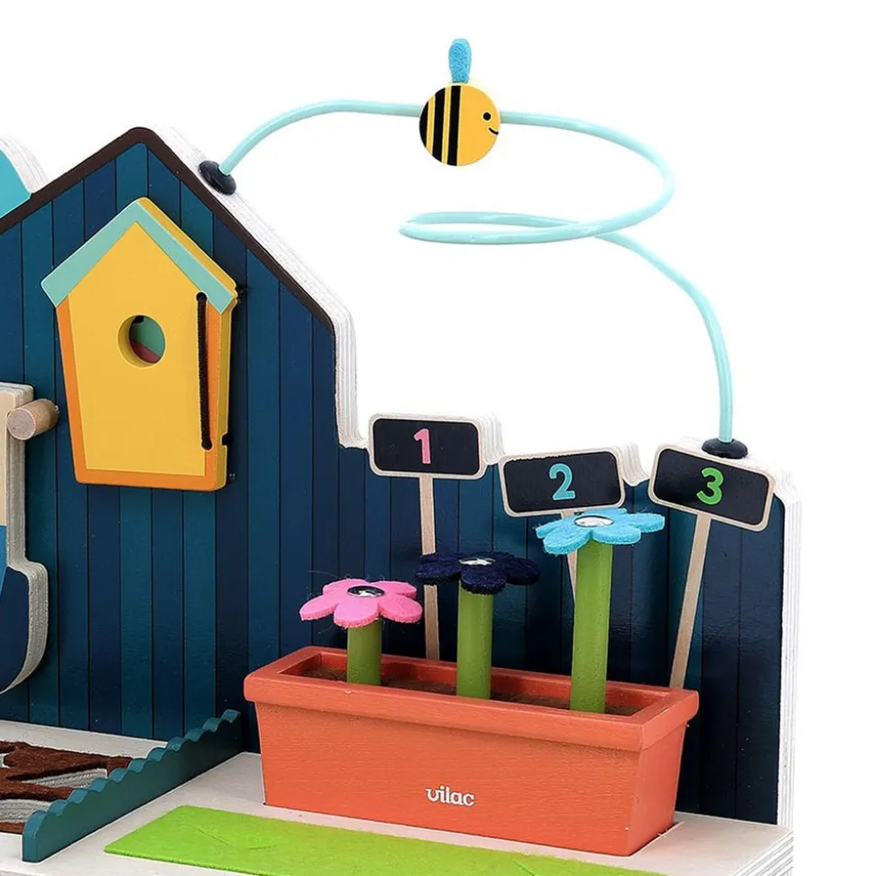 Jeu d'éveil multi-activités en bois jardin