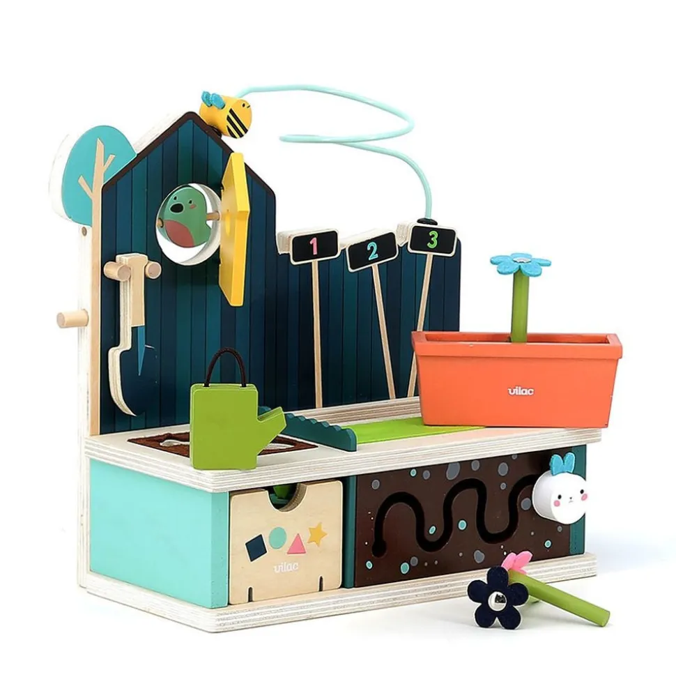 Jeu d'éveil multi-activités en bois jardin