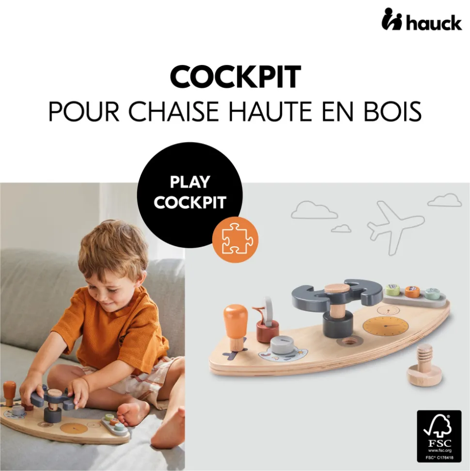 Jeux de plateau pour chaise haute en bois play cockpit
