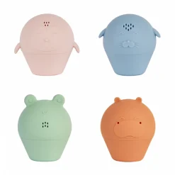 Jouet de bain 4 aspergeurs ouverts en silicone