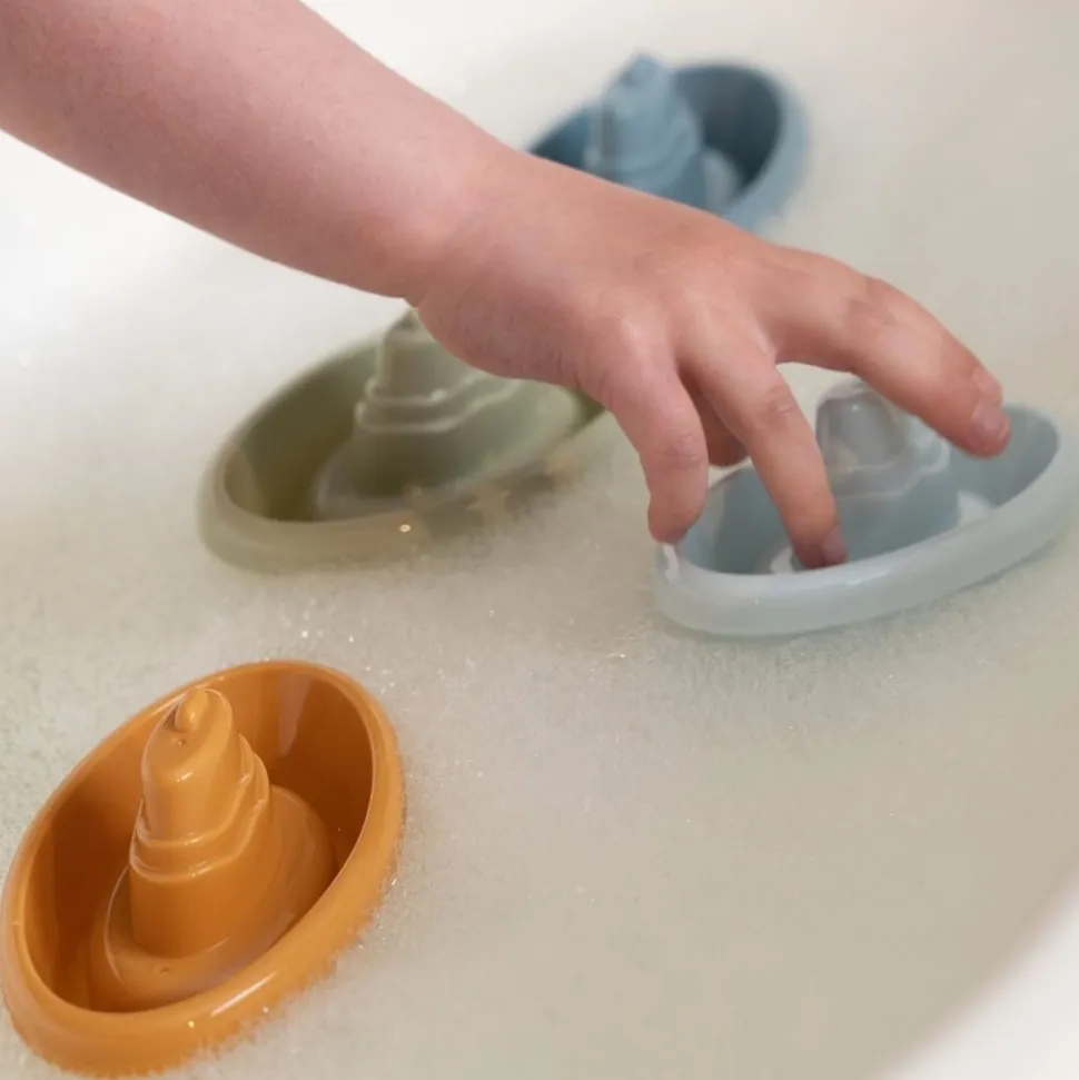 Jouet de bain bateaux à empiler bleu