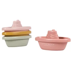 Jouet de bain bateaux à empiler rose