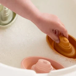 Jouet de bain bateaux à empiler rose