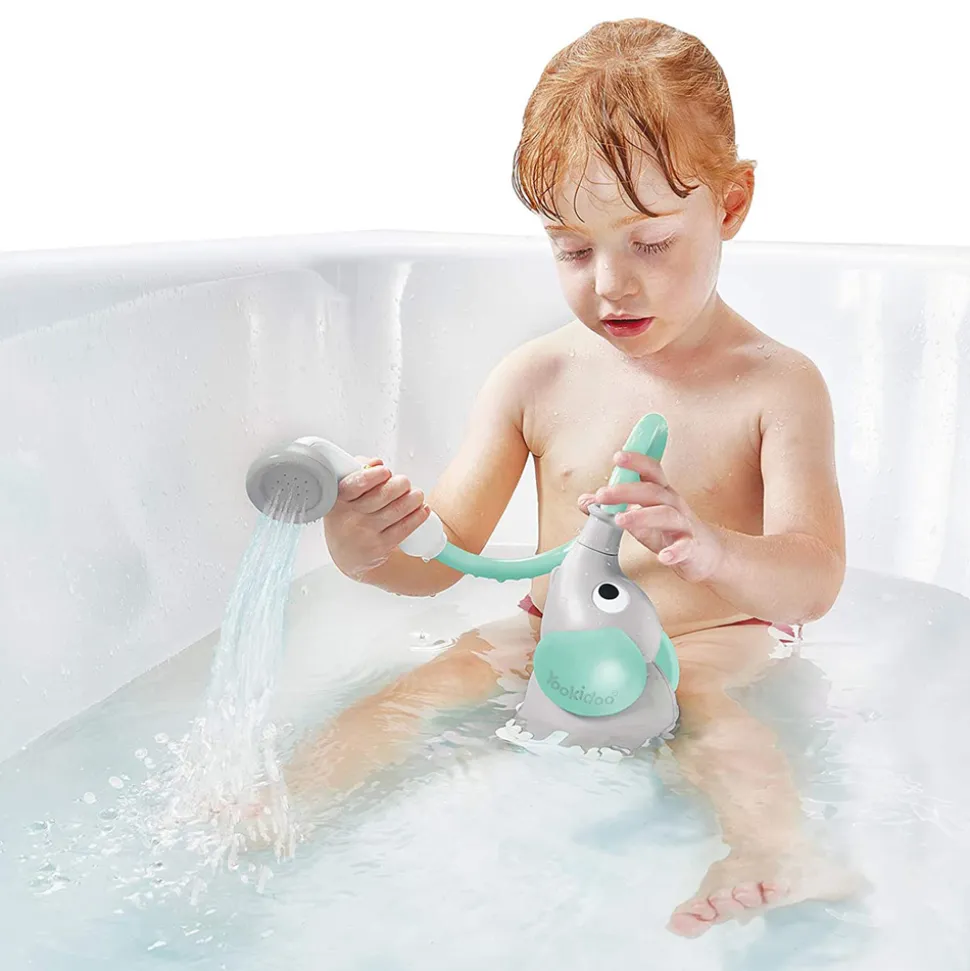 Jouet de bain bébé douchette elephant turquoise