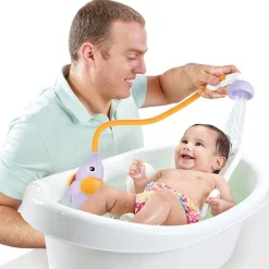 Jouet de bain bébé douchette éléphant mauve
